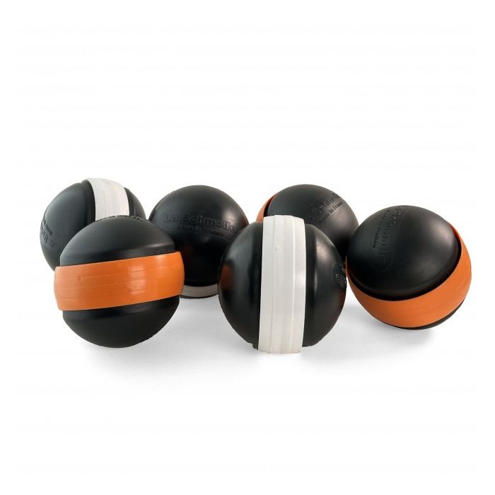 La Schmolle - Boules de pétanque tout terrain - Blanc/Orange - Boule-de- petanque.com